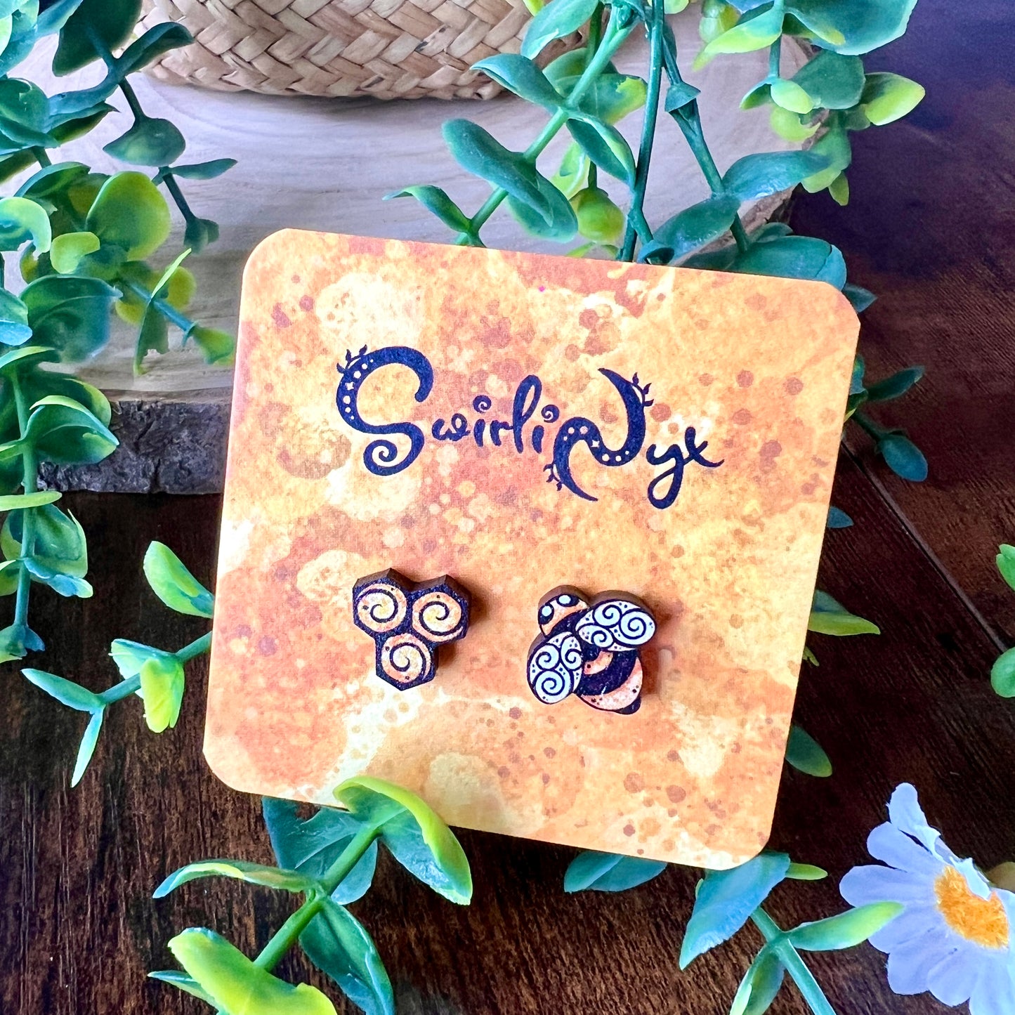 Spring Wooden Earrings 2 for £15