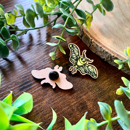 Lunie the Moth Wooden Pin