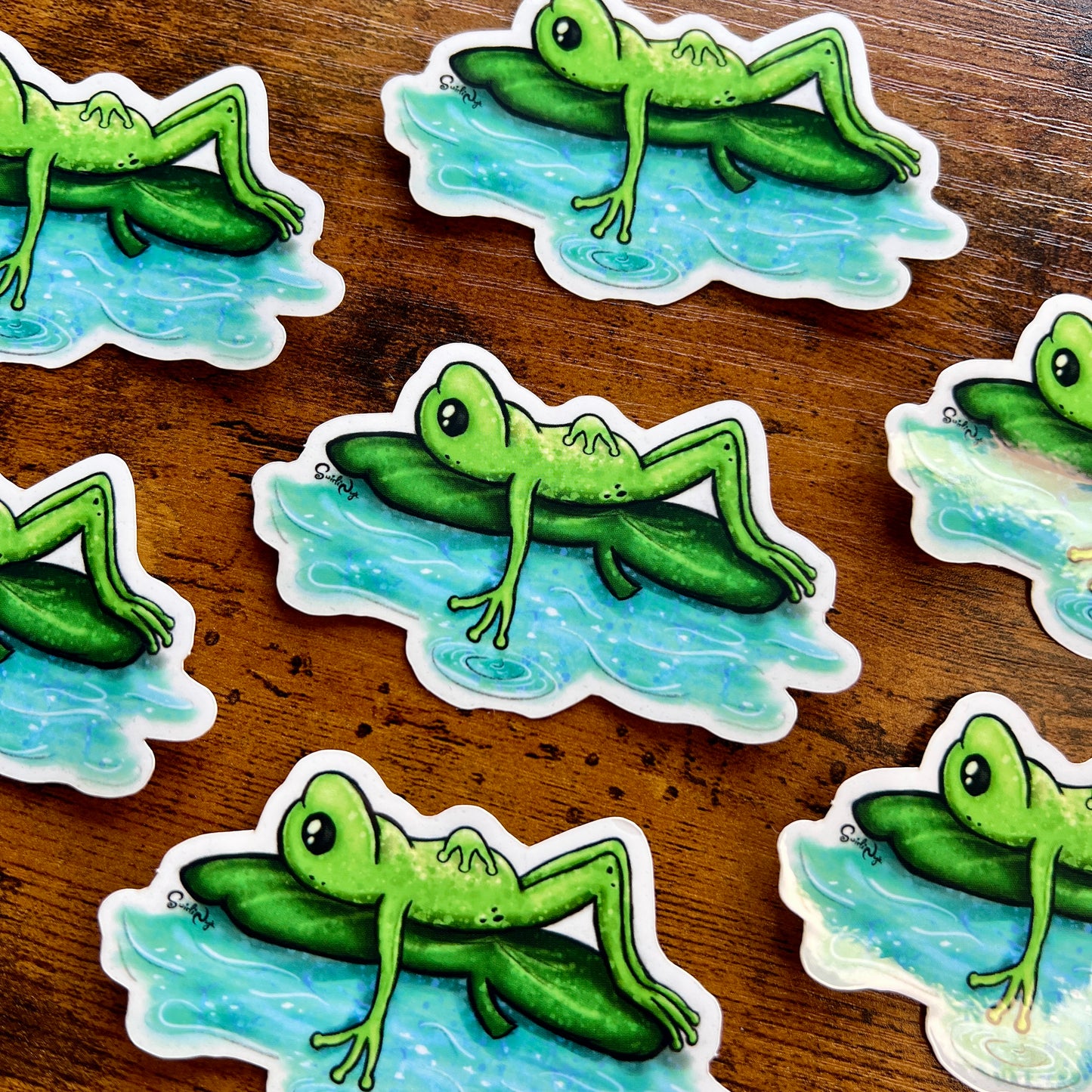 Lilypad Frog Clear Sticker