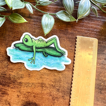 Lilypad Frog Clear Sticker