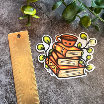 Book Stack Clear Sticker