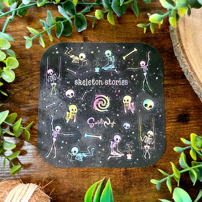Rainbow Skeleton Stories Sticker Sheet