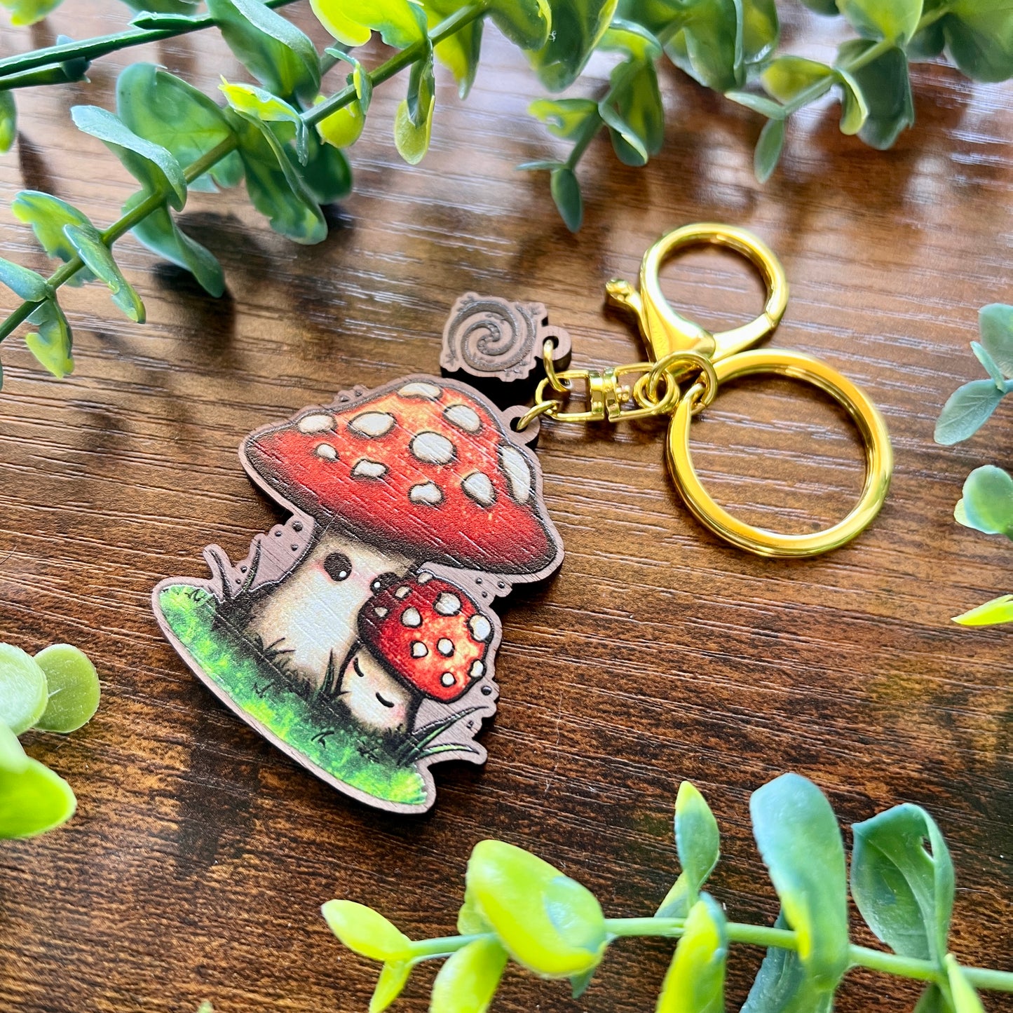 Mushie Mama Wooden Keyring