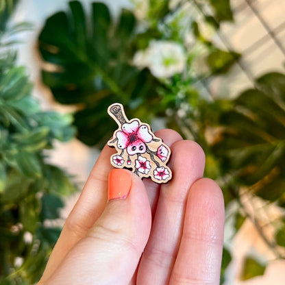 Sakura Branch Wooden Pin