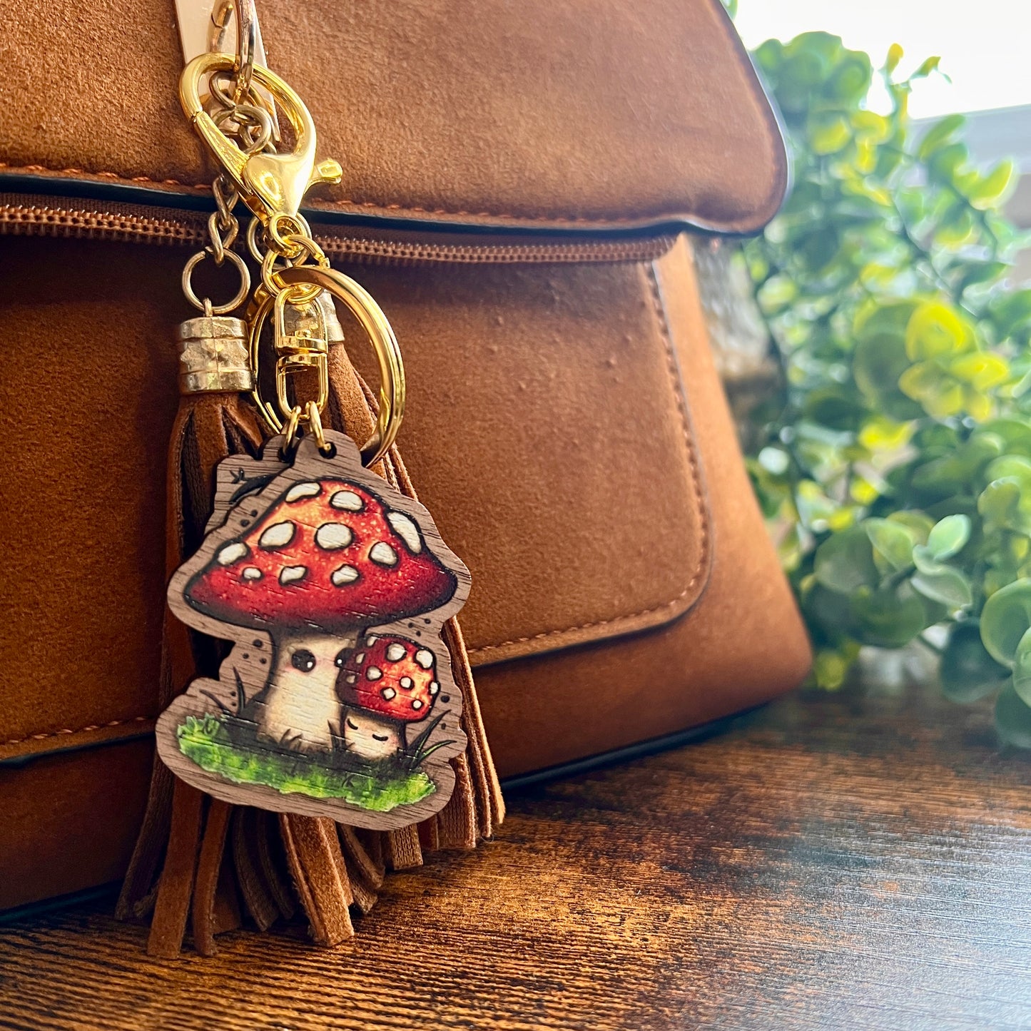 Mushie Mama Wooden Keyring