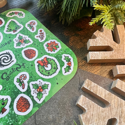Green Festive Foliage Sticker Sheet