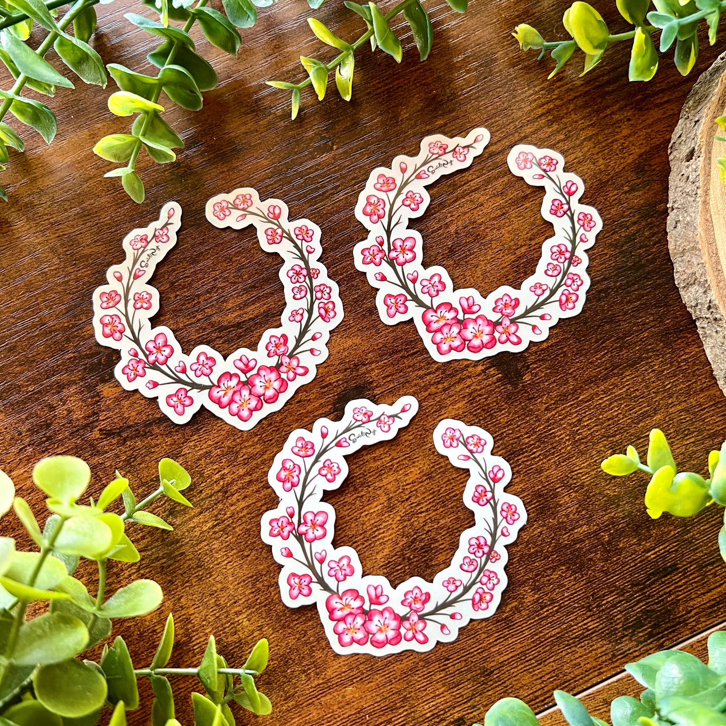 Sakura Wreath Clear Sticker