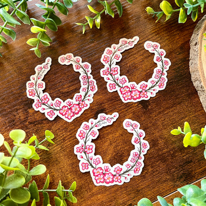 Sakura Wreath Clear Sticker