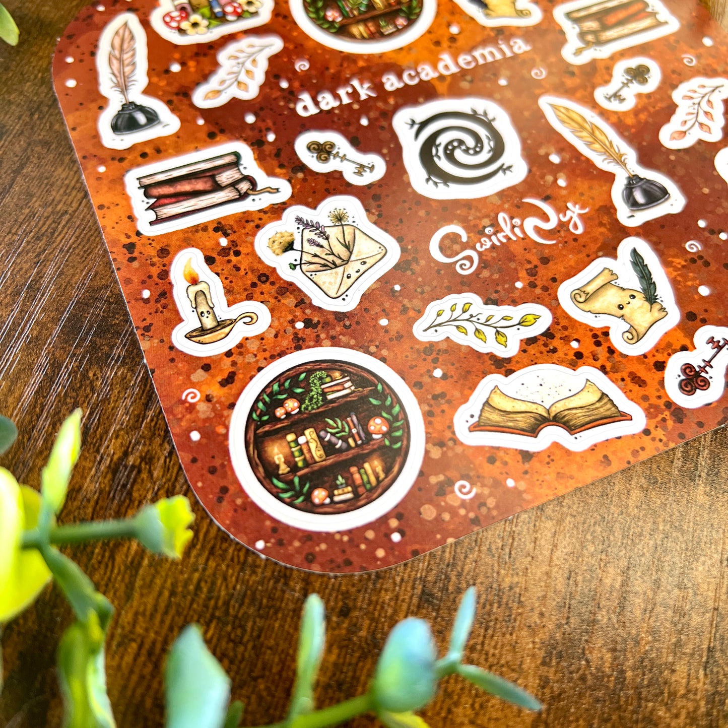 Brown Dark Academia Sticker Sheet