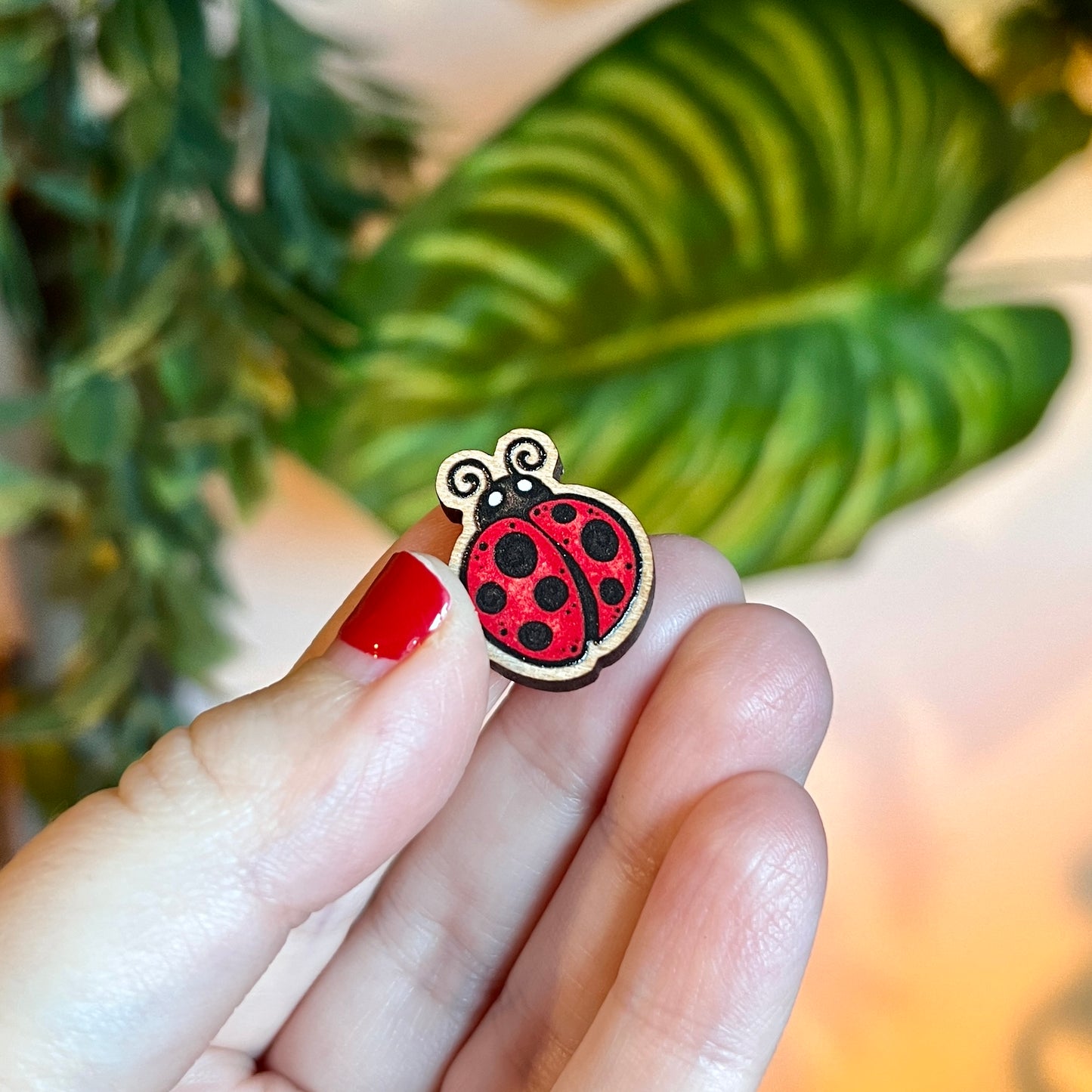 Mini Ladybird Wooden Pin