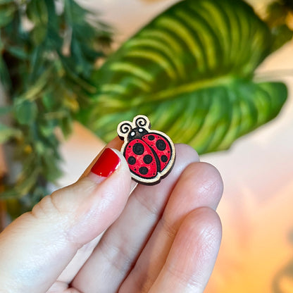 Mini Ladybird Wooden Pin