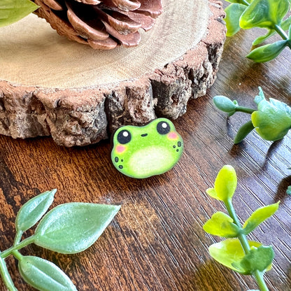 Algae the Frog Wooden Pin