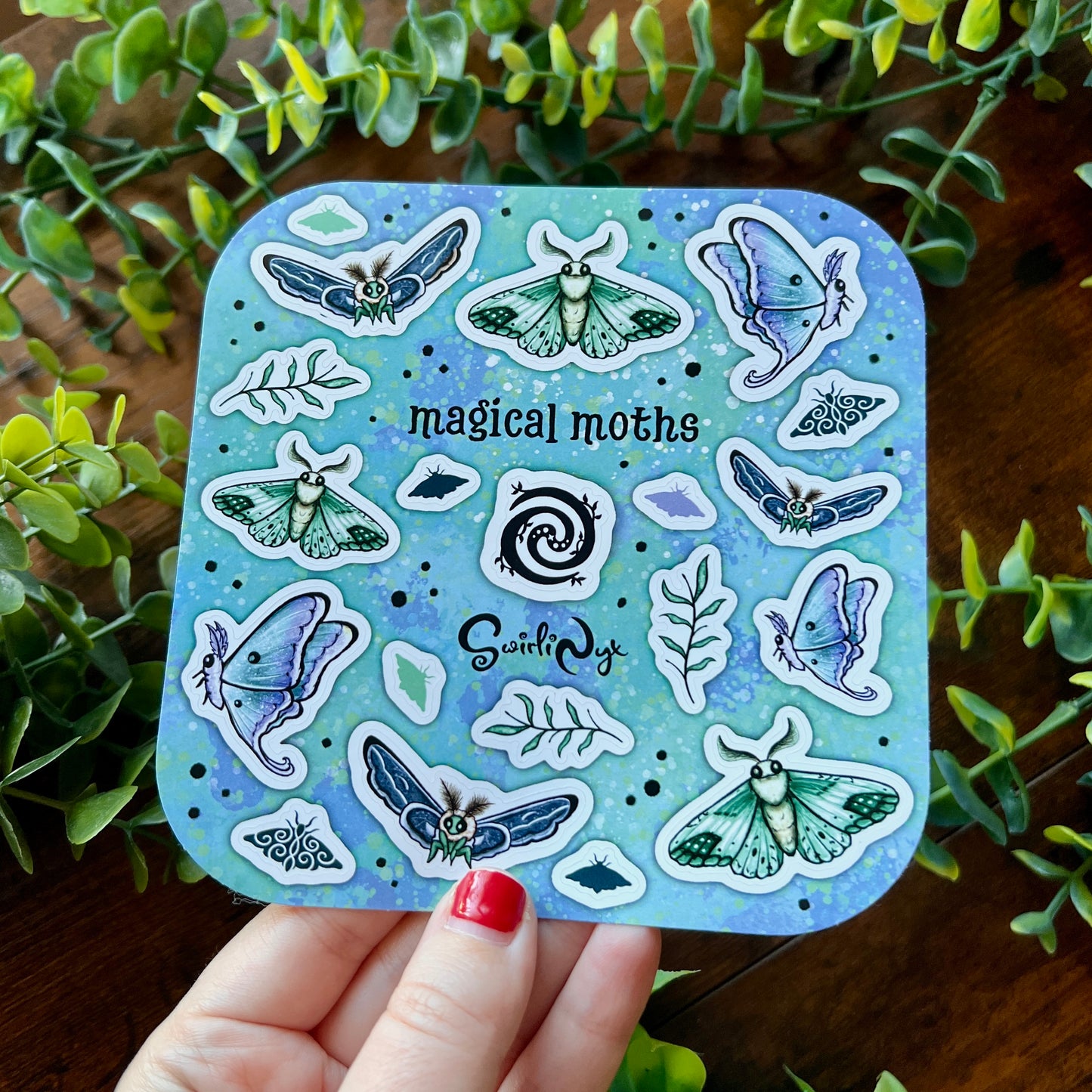 Magical Moths Blue Sticker Sheet