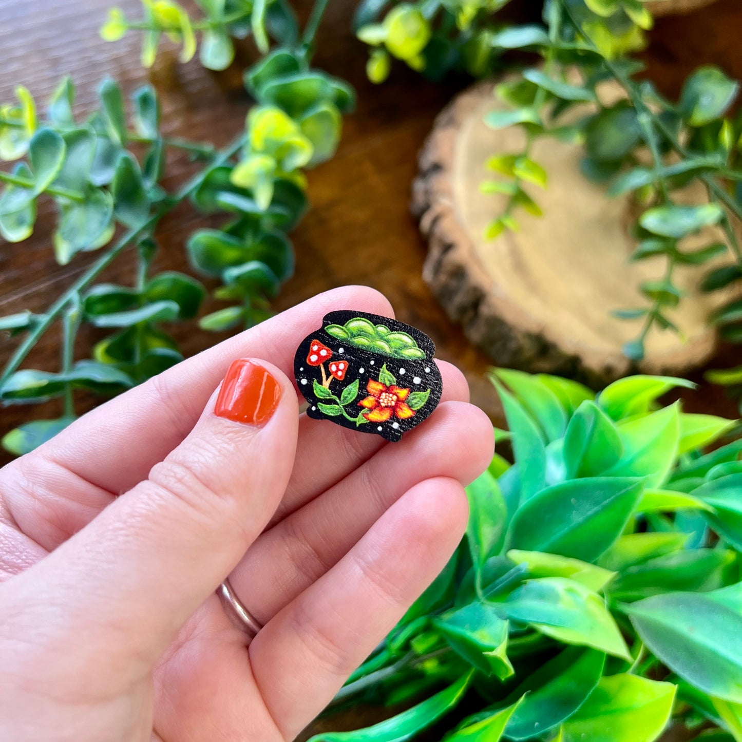 Cauldron Wooden Pin