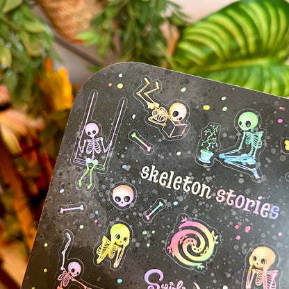Rainbow Skeleton Stories Sticker Sheet