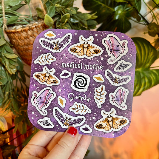 Magical Moths Purple Sticker Sheet