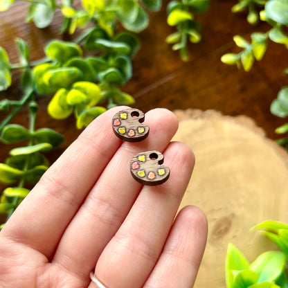 Woodland Paint Palette Wooden Earrings