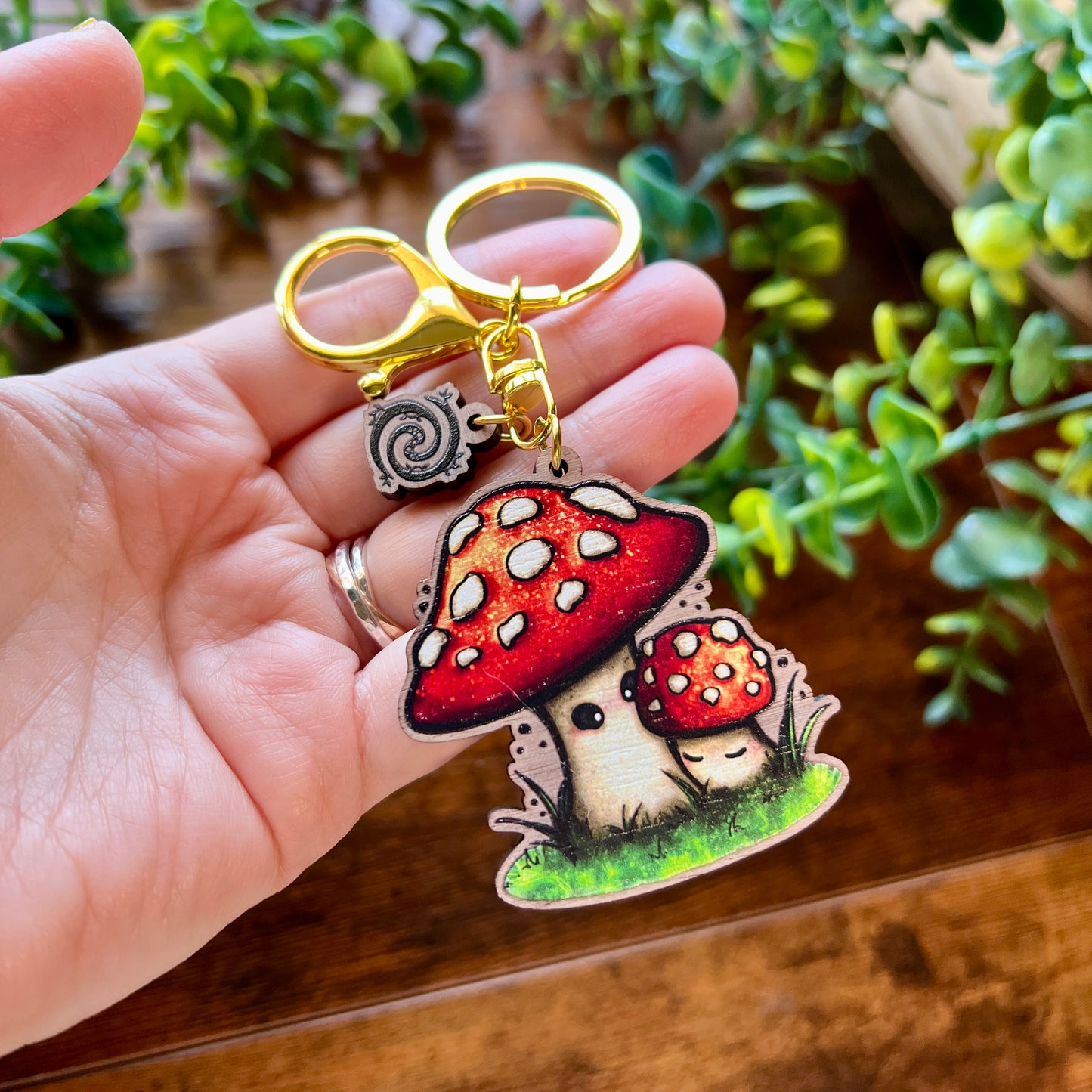 Mushie Mama Wooden Keyring