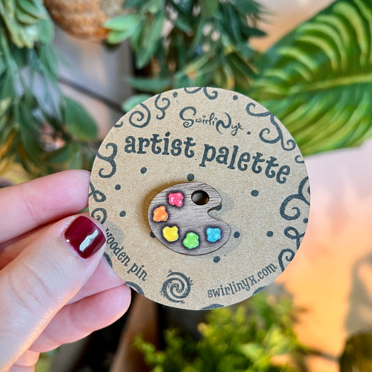 Classic Paint Palette Wooden Pin