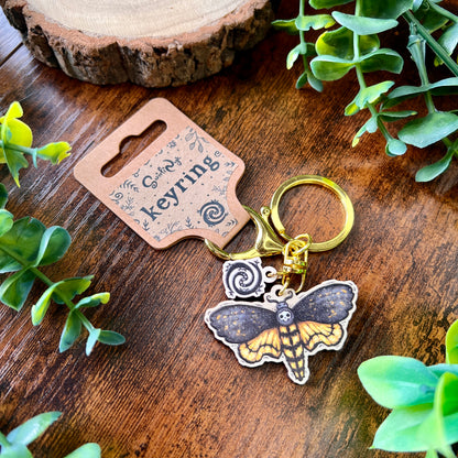 Death Moth Wooden Keyring