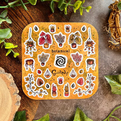 Rustic Brown Botanical Sticker Sheet