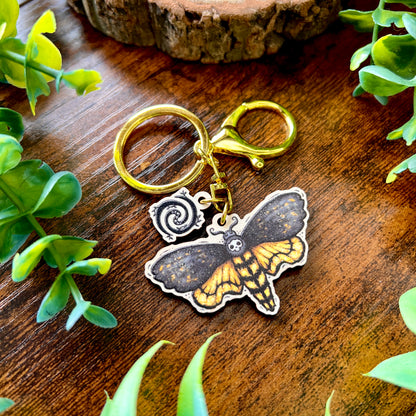 Death Moth Wooden Keyring