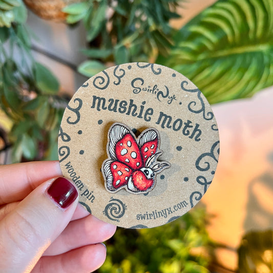 Mushie Moth Wooden Pin