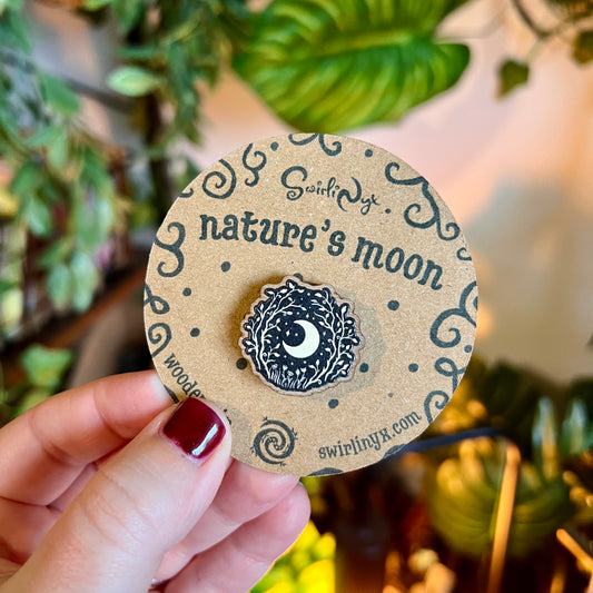 Nature's Moon Wooden Pin