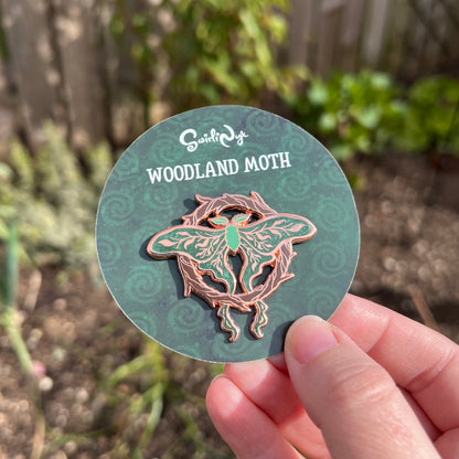 Woodland Moth Enamel Pin
