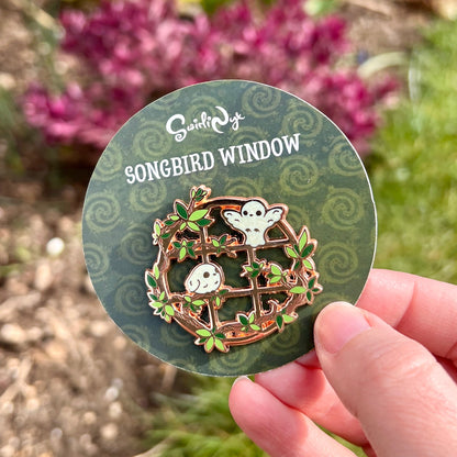 Songbird Window Enamel Pin