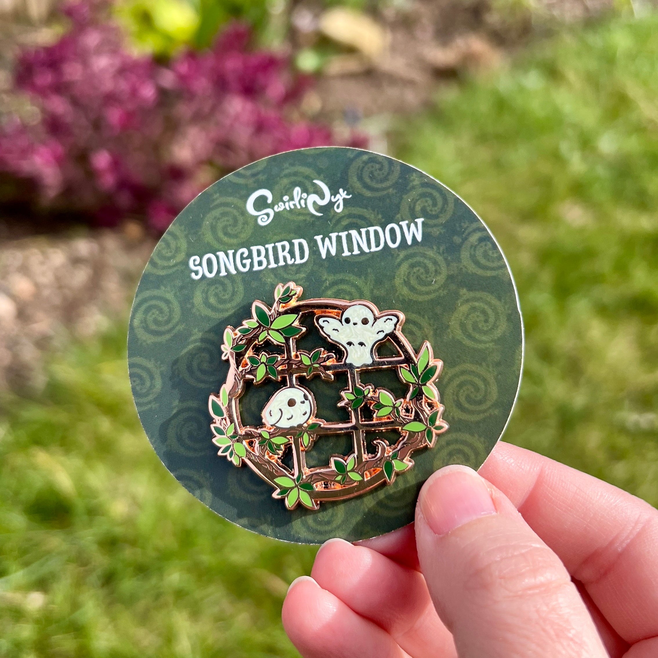 Songbird Window Enamel Pin