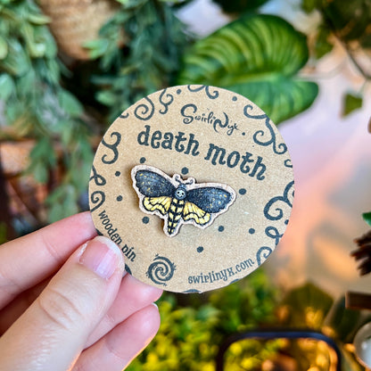 Death Moth Wooden Pin