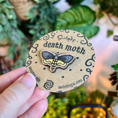 Death Moth Wooden Pin