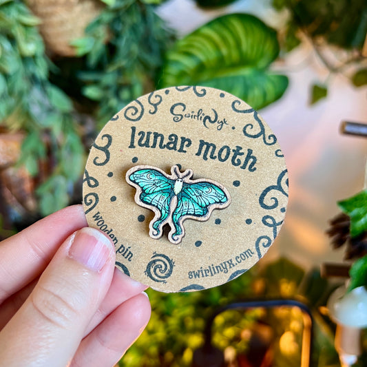 Lunar Moth Wooden Pin