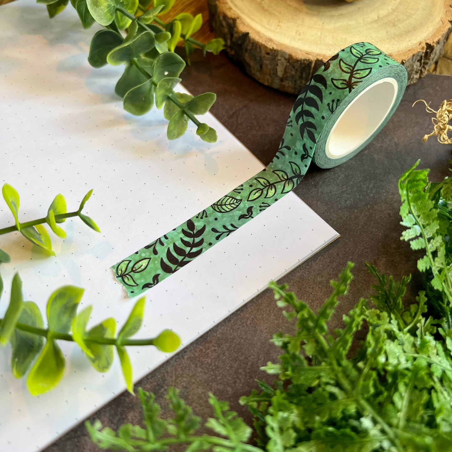 Botanic Washi Tape ~ Green Leaves & Plants