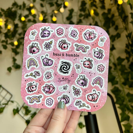 Pink Buzz & Bumble Sticker Sheet