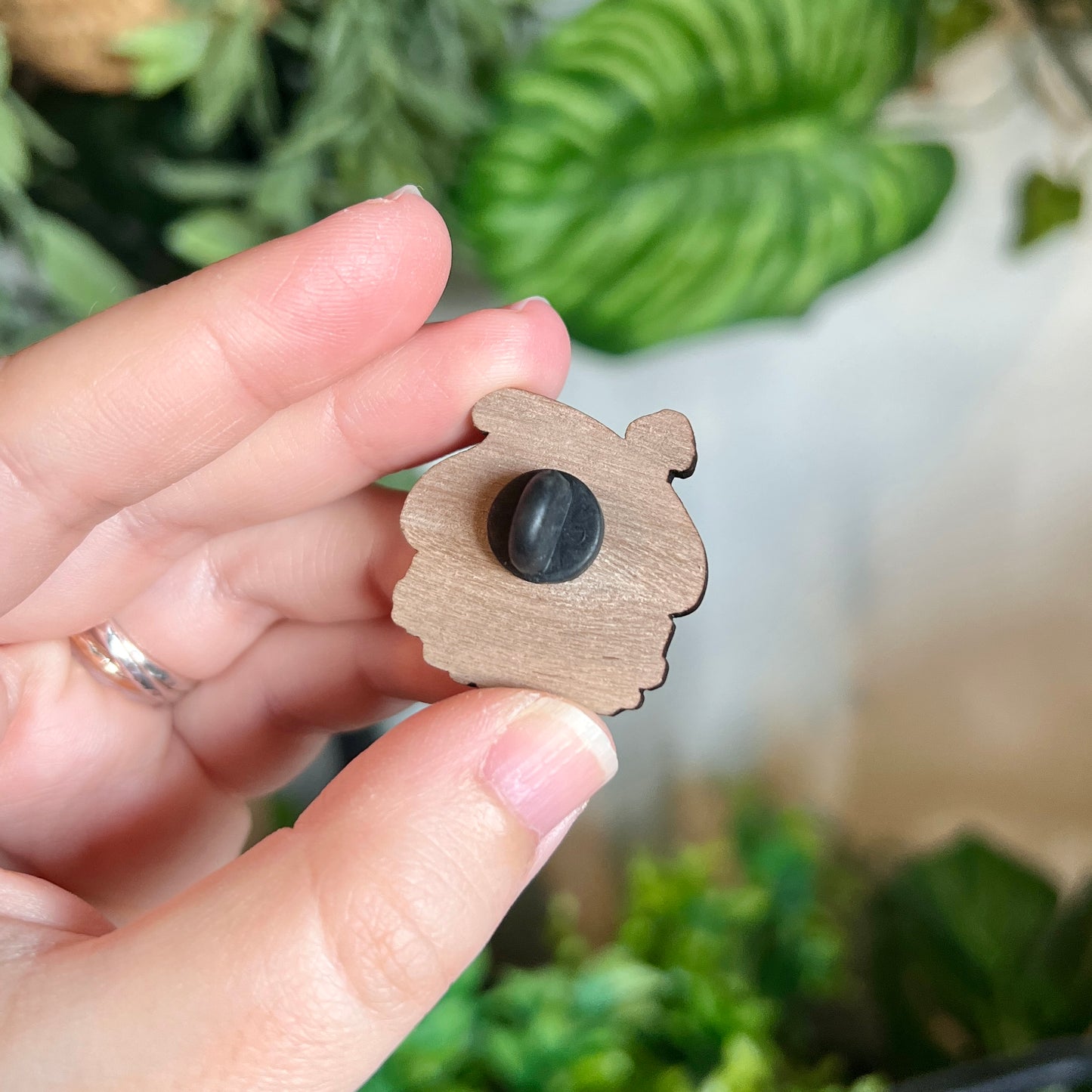Mushroom House Wooden Pin