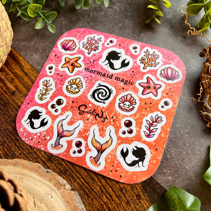 Coral Mermaid Magic Sticker Sheet