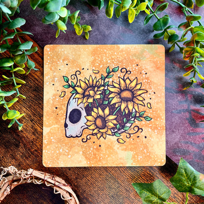 Sunflower Skull Art Print
