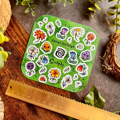 Green Floral Feelings Sticker Sheet