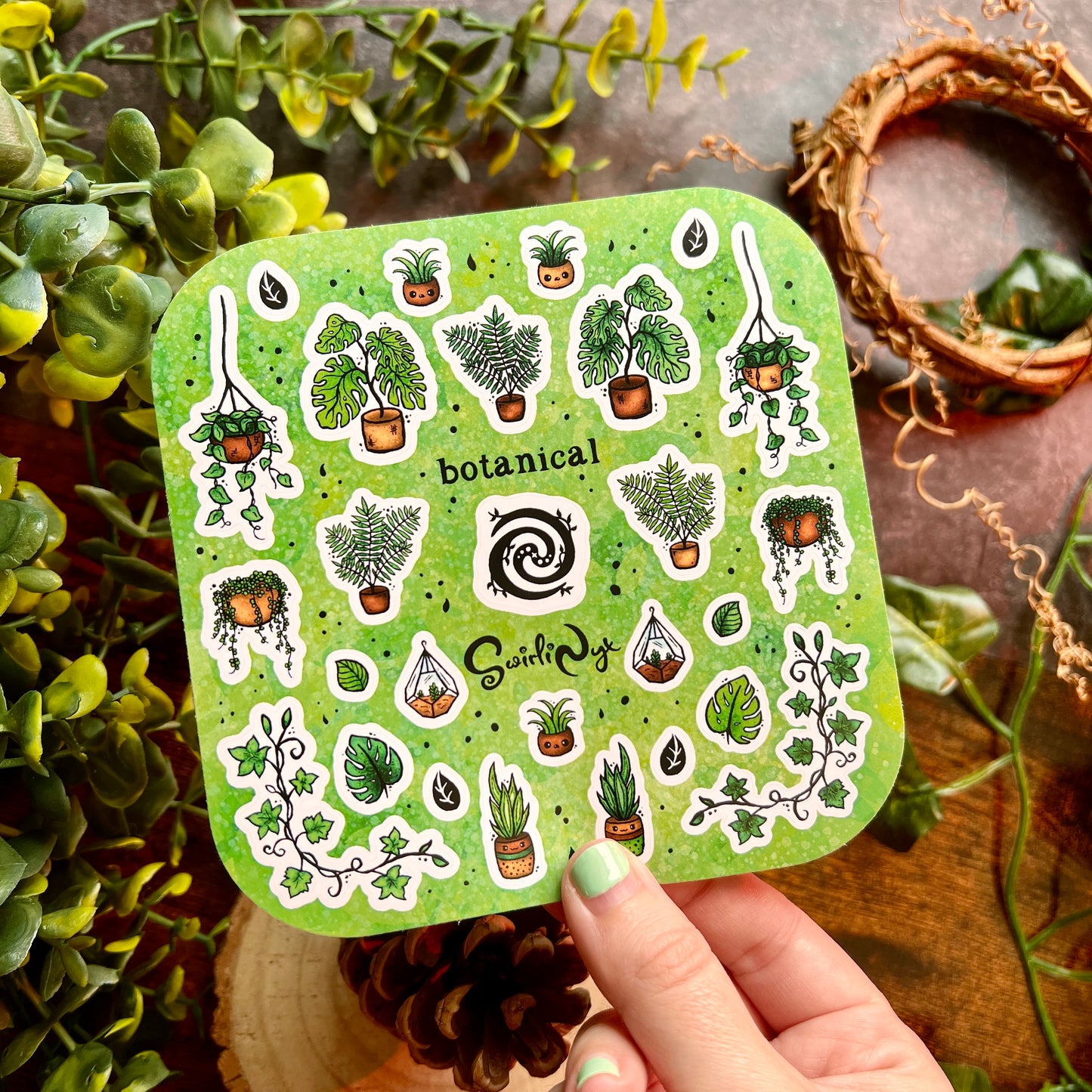 Green Botanical Sticker Sheet