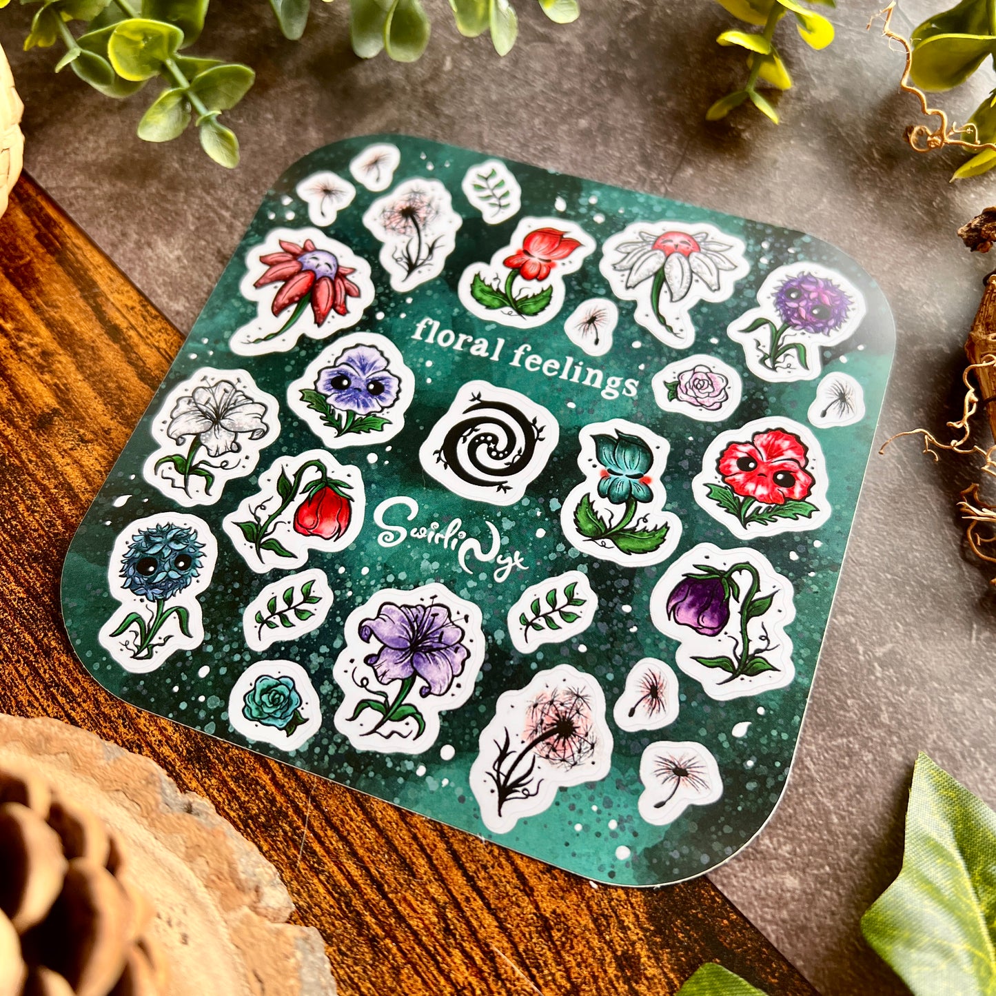 Dark Floral Feelings Sticker Sheet