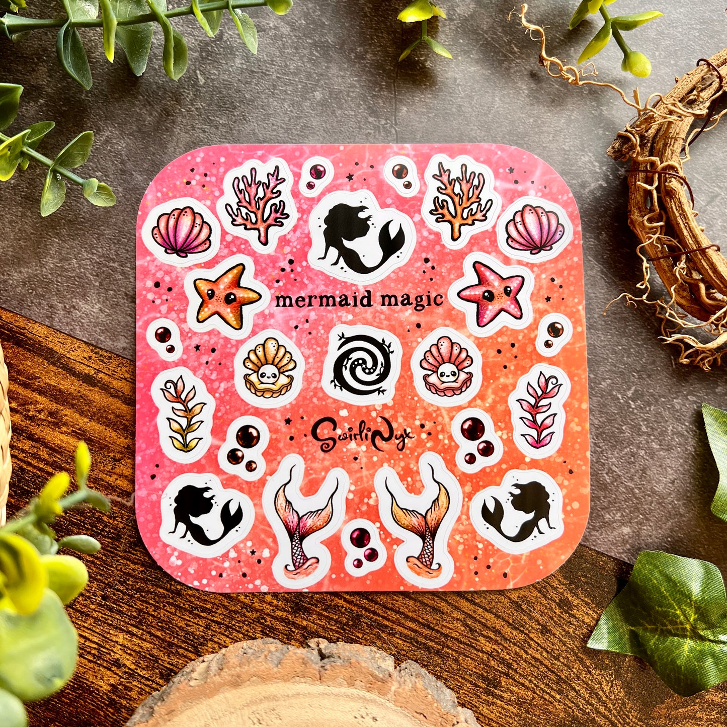 Coral Mermaid Magic Sticker Sheet