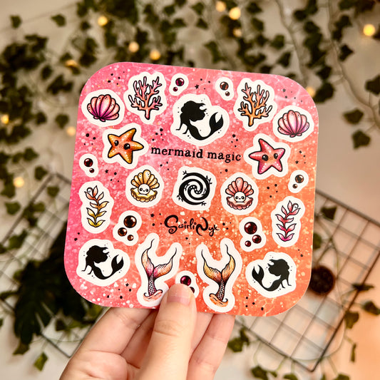 Coral Mermaid Magic Sticker Sheet