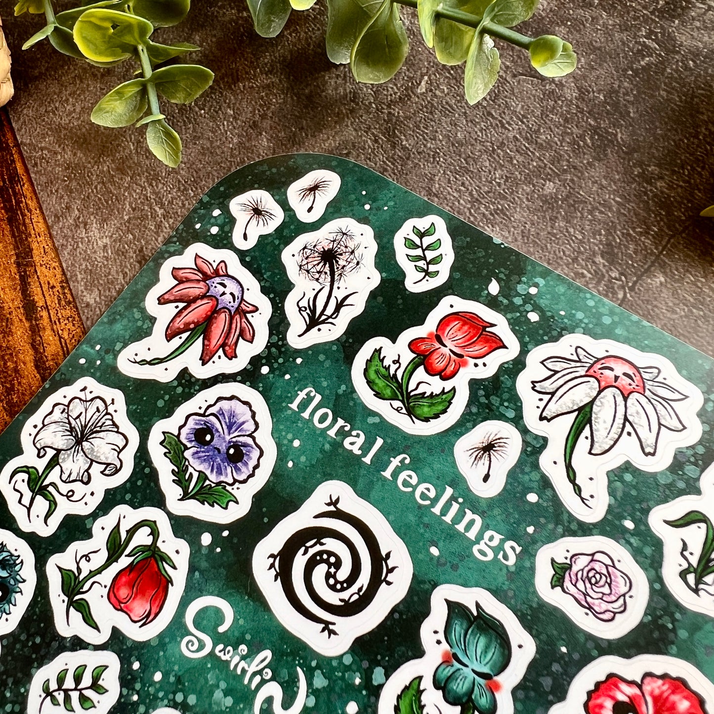 Dark Floral Feelings Sticker Sheet