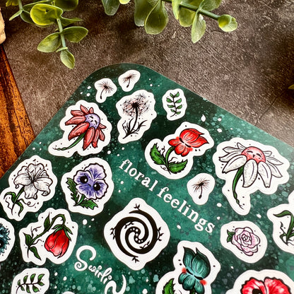 Dark Floral Feelings Sticker Sheet