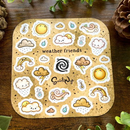 Sepia Weather Friends Sticker Sheet