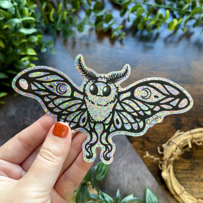 Lunie the Moth Glitter Sticker