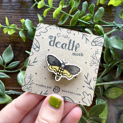 Death Moth Wooden Pin