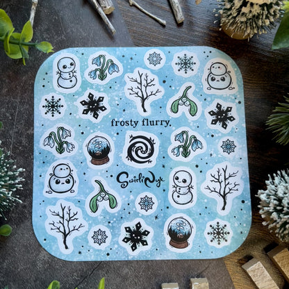 Blue Frosty Flurry Sticker Sheet